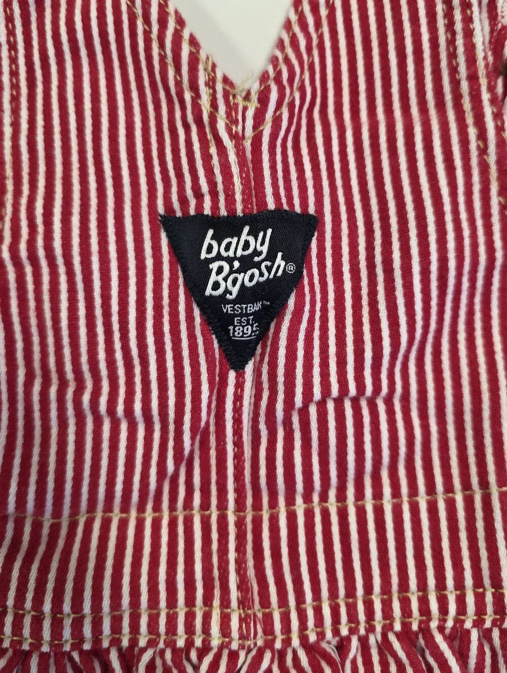 Osh Kosh B'gosh Red & White Striped Kids Overall Dress